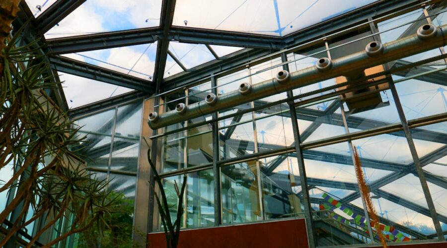 Interior Moderno Da Estufa Com Estrutura De Vidro E Metal HjdAE8NkHP0